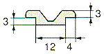フロアレール（シングル）断面図